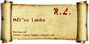 Münz Lenke névjegykártya